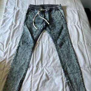 PacSun Acid Wash Drop Skinny Jogger Pants (Zipper Cuffs)